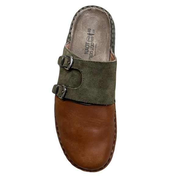Naot Leilani Leather & Suede Clogs – Brown & Green – Size 8.5 - 9 - Picture 5 of 11